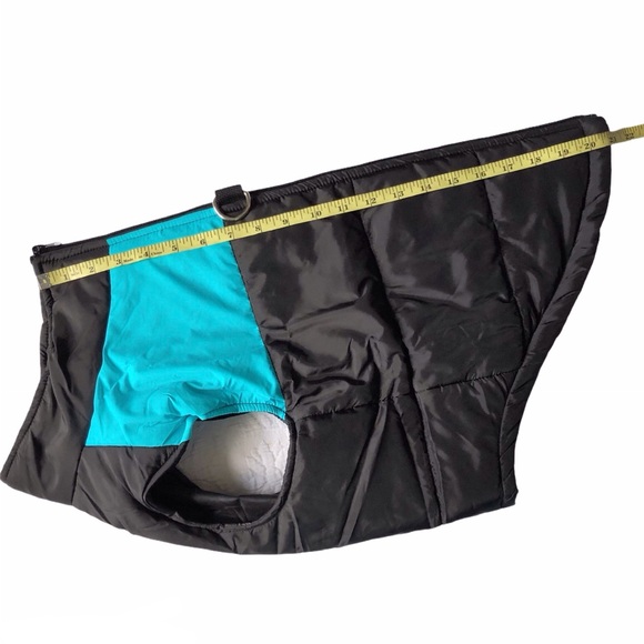 Dog PUFFER Jacket Coat Black Turquoise M NWOT - Picture 6 of 11